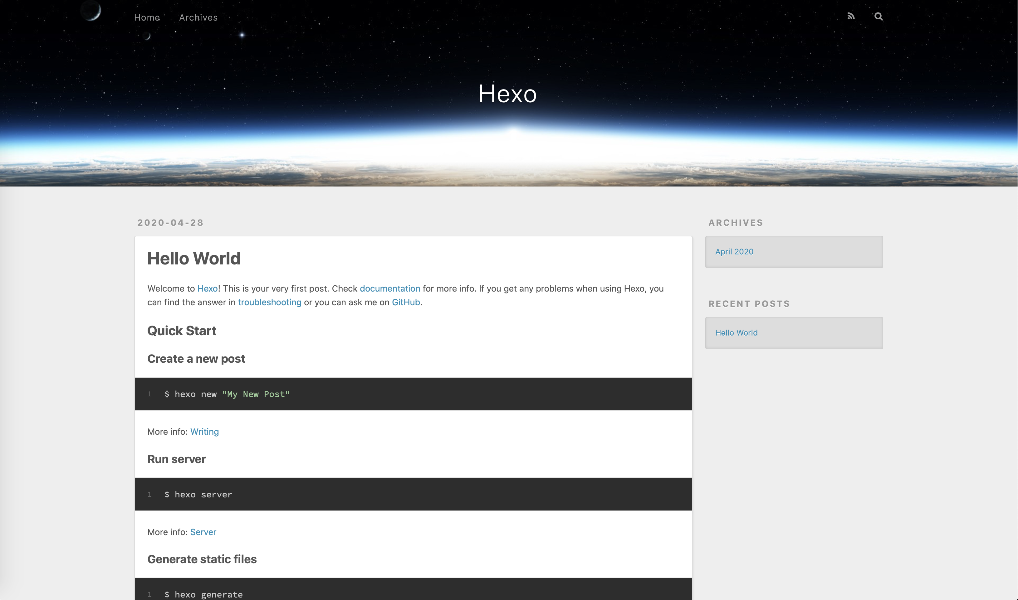 Hexo Blog Screenshot